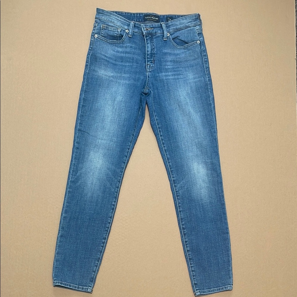Lucky Brand women's Blue Stretch Skinny Jeans Tapered Fit Size 26